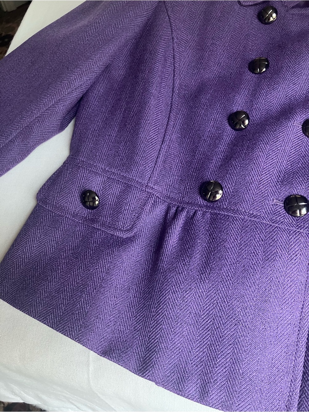 Tahari Arthur S Levine Jacket Blazer Purple Double Breasted 8P - Picture 14 of 15